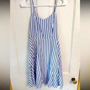 Baby blue striped mini dress